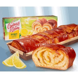 Рулет из сдобного теста, с начинкой, со вкусом лимона